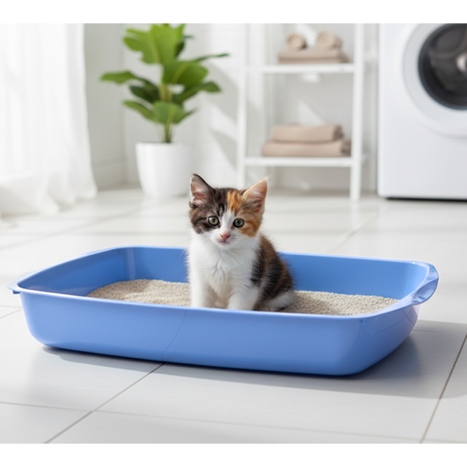 Savic Katzentoilette flach blau/rosa Ansicht 3