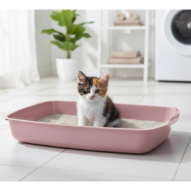 Savic Katzentoilette flach blau/rosa Ansicht 2