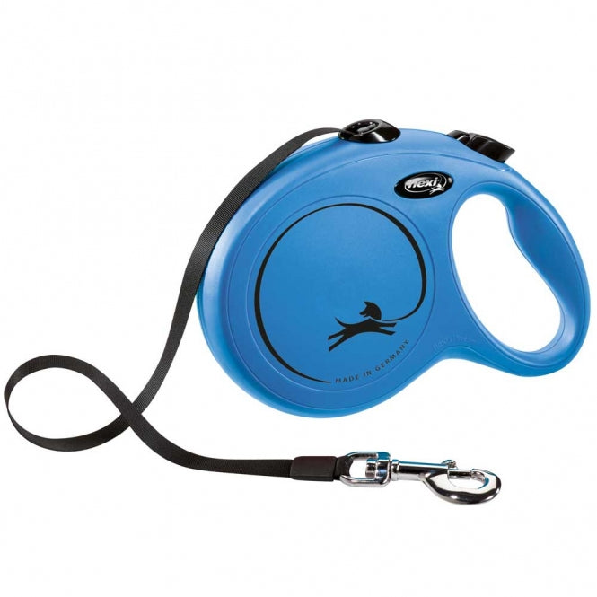 FLEXI Rollleine New CLASSIC Gurt 8 m Blau