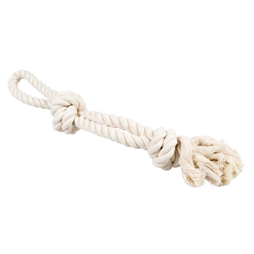 Duvoplus ECO Baumwollseil mit 2 Knoten & Schlaufe - weiss