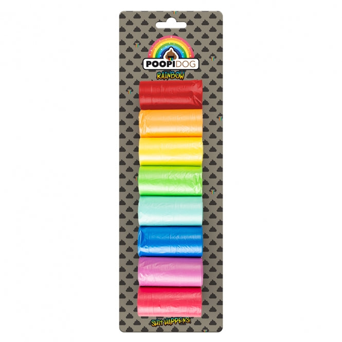 Poopidog Hundekotbeutel Rainbow 8x20 Stück